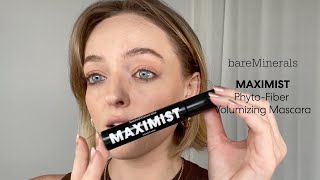 MAXIMIST PhytoFiber Volumizing Mascara Tutorial  bareMinerals [upl. by Fuller]