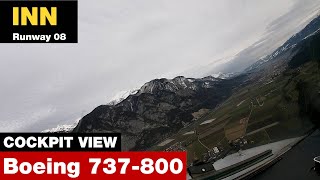 COCKPIT VIEW LANDING at Innsbruck Airport INN  Boeing 737800 [upl. by Jon353]