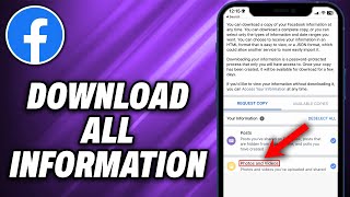 How To Download All Facebook Information 2024  Quick Help [upl. by Jarred]