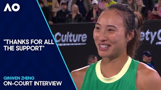 Qinwen Zheng OnCourt Interview  Australian Open 2024 Semifinal [upl. by Ailaro68]