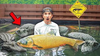 Catching MONSTER FISH In ALLIGATOR INFESTED Water for My Giant POND [upl. by Egidius]