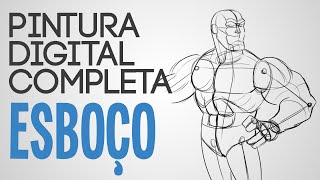 Como fazer Esboços  Pintura Digital Completa 1 [upl. by Attiuqahs254]