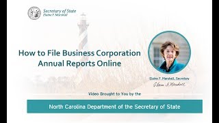 How to File a Business Corporation Annual Report with the NC Department of the Secretary of State [upl. by Terina799]