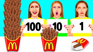 100 Layers of Food Challenge  Crazy Challenge by Fun Fun [upl. by Inot]