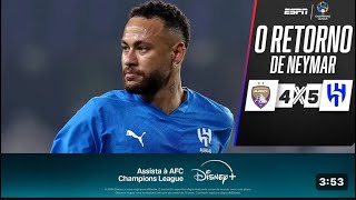 neymar volta a jogar depois da lesão  neymar al hilal vs AlAin 21102 [upl. by Enovaj550]