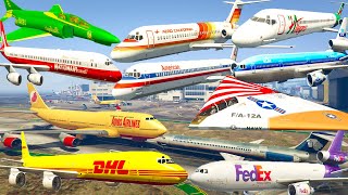 GTA V Every McDonnell Douglas Airplanes All Airports Best Amazing Longer Crash and Fail Compilation [upl. by Enyehc]