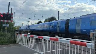 Lumo Class 800 Passing Tempsford Level Crossing at high speed [upl. by Edgard]