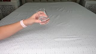 Waterproof mattress cover unboxing and review with water leak test [upl. by Farnham44]