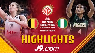 Meessemans near triple double leads Belgium over Nigeria  J9 Highlights  FIBA Womens OQT 2024 [upl. by Bellaude788]