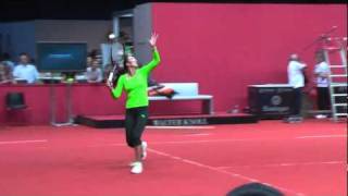 Jelena Jankovic training session  Porsche Tennis Grand Prix 2011 [upl. by Eissen647]