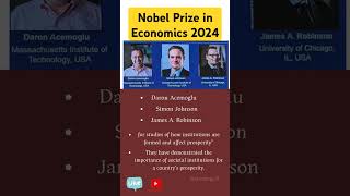 nobel prize in economics 2024 [upl. by Eisso54]