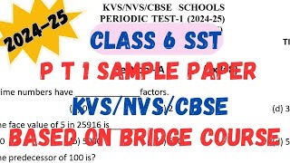 CLASS 6 SST PT 1  202425 SAMPLE PAPER  KV  CBSE KENDRYA VIDYALAYA P T 1 2024 [upl. by Eahs798]