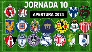 ✅️ JORNADA 10 LIGA MX 2024 🇲🇽🇲🇽🇲🇽 [upl. by Mikes759]