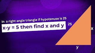 quadratic equation word problem class 10  The hypotenuse of right angle triangle is 25  maths [upl. by Ecirtaemed]