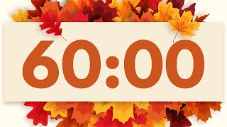 1 HOUR 6000 COZY FALL TIMER with gentle ending chime 🍁🍂  60minute autumn countdown [upl. by Jacqui]