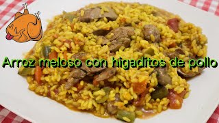 Receta fácil y económica de arroz meloso con higaditos de pollo [upl. by Rehsu614]