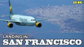 SAN FRANCISCO  LANDING IN INTERNATIONAL AIRPORT 8K [upl. by Loferski165]