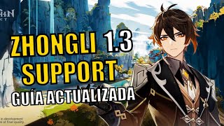 BUILD ACTUALIZADA ZHONGLI SUPPORT 13  Genshin Impact Gameplay Español [upl. by Ahsele]