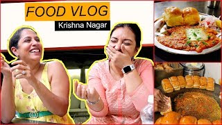 Delhis MOST FAMOUS Street Food   KrishnaNagar FoodVlog ShrutiArjunAnand CookWithNisha [upl. by Neeluj]