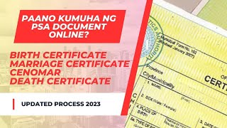 PAANO KUMUHA NG PSA BIRTH CERTIFICATE CENOMAR MARRIAGE CERTIFICATE AT CENOMAR ONLINE  2023 [upl. by Eikceb]