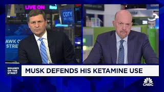 Jim Cramer on Elon Musks ketamine use I defend him as much as possible [upl. by Burtis]