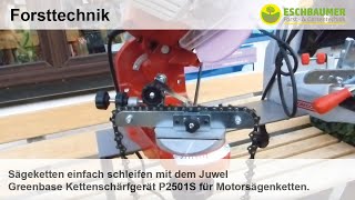 Sägeketten einfach schleifen mit dem Juwel Greenbase Kettenschärfgerät P2501S für Motorsägenketten [upl. by Marston]