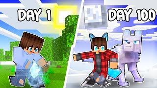 I Survived 100 DAYS as the ARCTIC WOLF In HARDCORE Minecraft [upl. by Annaerb]