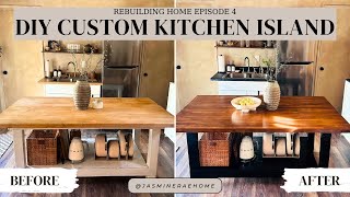 DIY KITCHEN ISLAND  COUNTER TOP UPDATE [upl. by Fasano420]