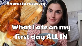 What I ate on my first day ALL IN  ED recovery [upl. by Heidt803]