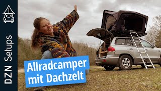 Allrad Camper mit Dachzelt  DZN Setup Santa Fe 4WD mit Qeedo Freedom Slim Dachzelt [upl. by Kristian]