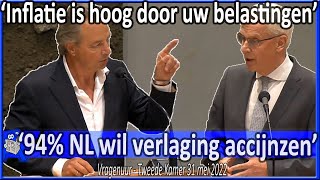 Barry Madlener Inflatie is hoog door uw belastingen v Marnix van Rij  Benzineprijzen en accijnzen [upl. by Anelegna329]