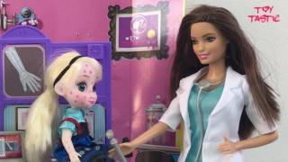 Elsa and Anna go to the Doctor Frozen Barbie Dolls Videos Full Episode in English [upl. by Beckie511]