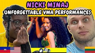 REACTION TO Nicki Minaj  Unforgettable Nicki Minaj VMA Performances ✨ MTV  FIRST TIME WATCHING [upl. by Swayder]