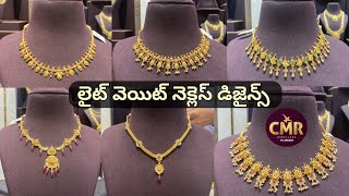 Lightweight necklace designs with weightSimple necklace collectionKotha bangaru lokam [upl. by Neiv]