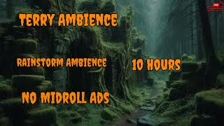 Overgrown Ruins Rainstorm Ambience 10 Hours Full Screen [upl. by Dachi]