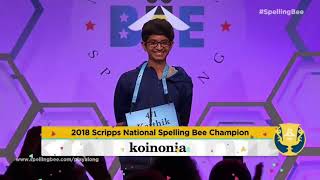 Winning Moment  2018 Scripps National Spelling Bee [upl. by Gonzalo188]