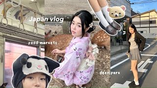 JAPAN VLOG🌧 Pulling an allnighter in Osaka food markets kimono etc [upl. by Aivalf]