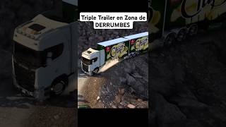 Triple Trailer en Zona de Derrumbes truck simulator trailer american camion [upl. by Hector746]