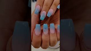 Blue and Green Inspo Nails nailinspo nailart nailsforfall [upl. by Thomasin]