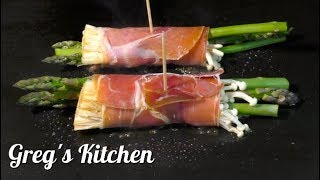 Prosciutto Wrapped Enoki Mushrooms Recipe  Gregs Kitchen [upl. by Germayne553]