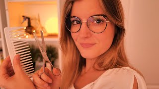 ASMR FR 🕊 TON AMIE TE COUPE LES CHEVEUX 💇🏻‍♀️ ROLEPLAY COIFFEUR [upl. by Ahto466]