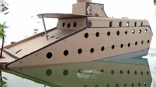 Cardboard luxury Yacht SINKS  with interior footage [upl. by Dalia]