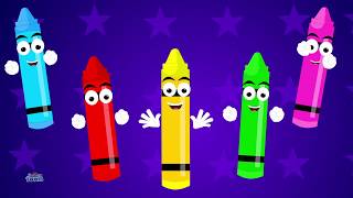 Five Little Crayons  Colors Song  Nursery Rhymes  Baby Songs For Children [upl. by Kermy]