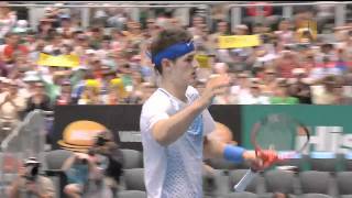 Bernard Tomic first round match point Australian Open 2011 [upl. by Aliahkim]