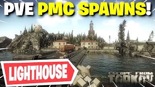 Escape From Tarkov PVE  All PMC Spawn Locations On Lighthouse [upl. by Ynaffit]