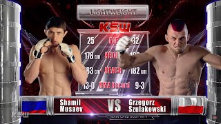 KSW Free Fight Shamil Musaev vs Grzegorz Szulakowski  KSW 64 [upl. by Karena823]