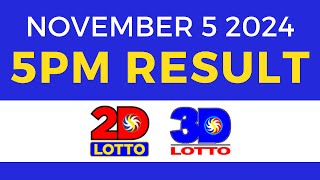 5pm Lotto Result Today November 5 2024  PCSO Swertres Ez2 [upl. by Capp913]