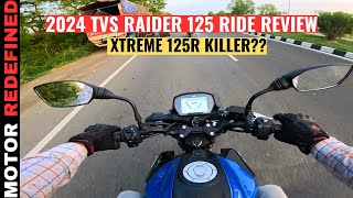 2024 TVS Raider 125 F Blue Color BT Model Ride Review  Hero Xtreme 125R Killer [upl. by Casteel784]