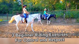 Beginner Western Riding Lesson  3 basic exercises to establish control at a walk [upl. by Ahseiym]