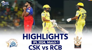 CSK vs RCB IPL 2024 Match Highlights Chennai Super Kings vs Royal Challengers Bangalore Today Match [upl. by Anitel176]